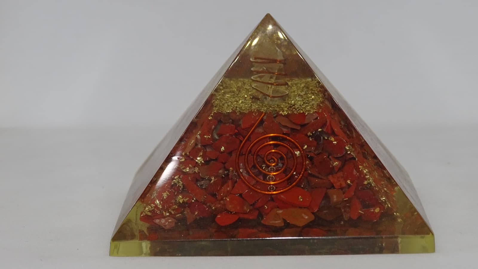 Carnelian Orgonite Pyramid view 1